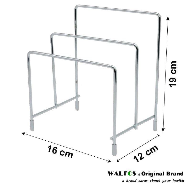2 Tier Cutting Board Holder Kitchen Organizer Rack Storage Cover Stand Stainless Steel Dish Rack Cutting Boards Pot Lid Stand - Walfos® Kitchenware