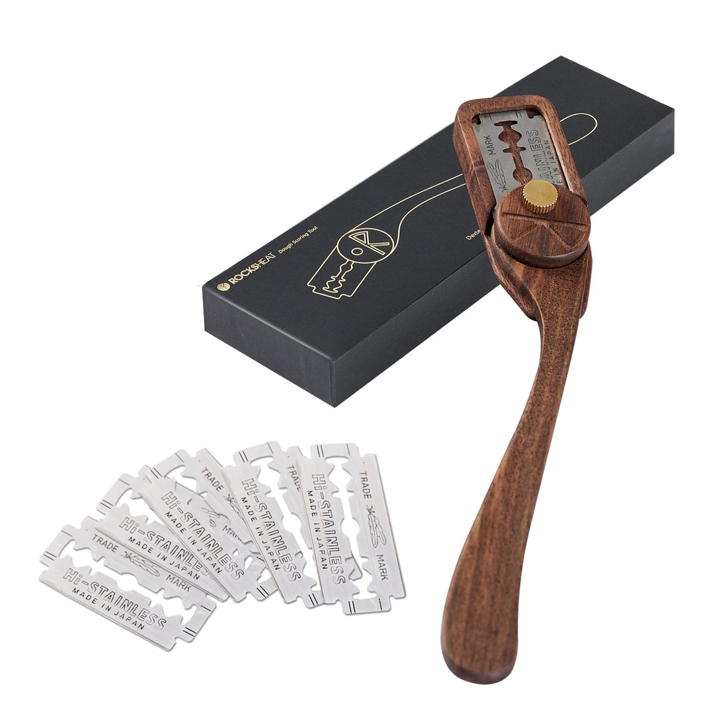 Bread Lame Set with Blade Cover, Two Scoring Knifes with 5 Feather Blades, Dough Scoring Tool for Bread Baking, Sourdough Scoring Tool Dexterous-Cut Series Lame Bread Tool (LUNA & ELEGANT)