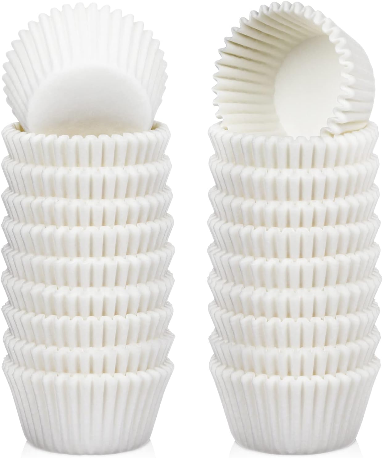 Caperci 500 Count Mini Cupcake Liners White Muffin Liners Greaseproof No Smell Small Cupcake Wrappers Baking Cups
