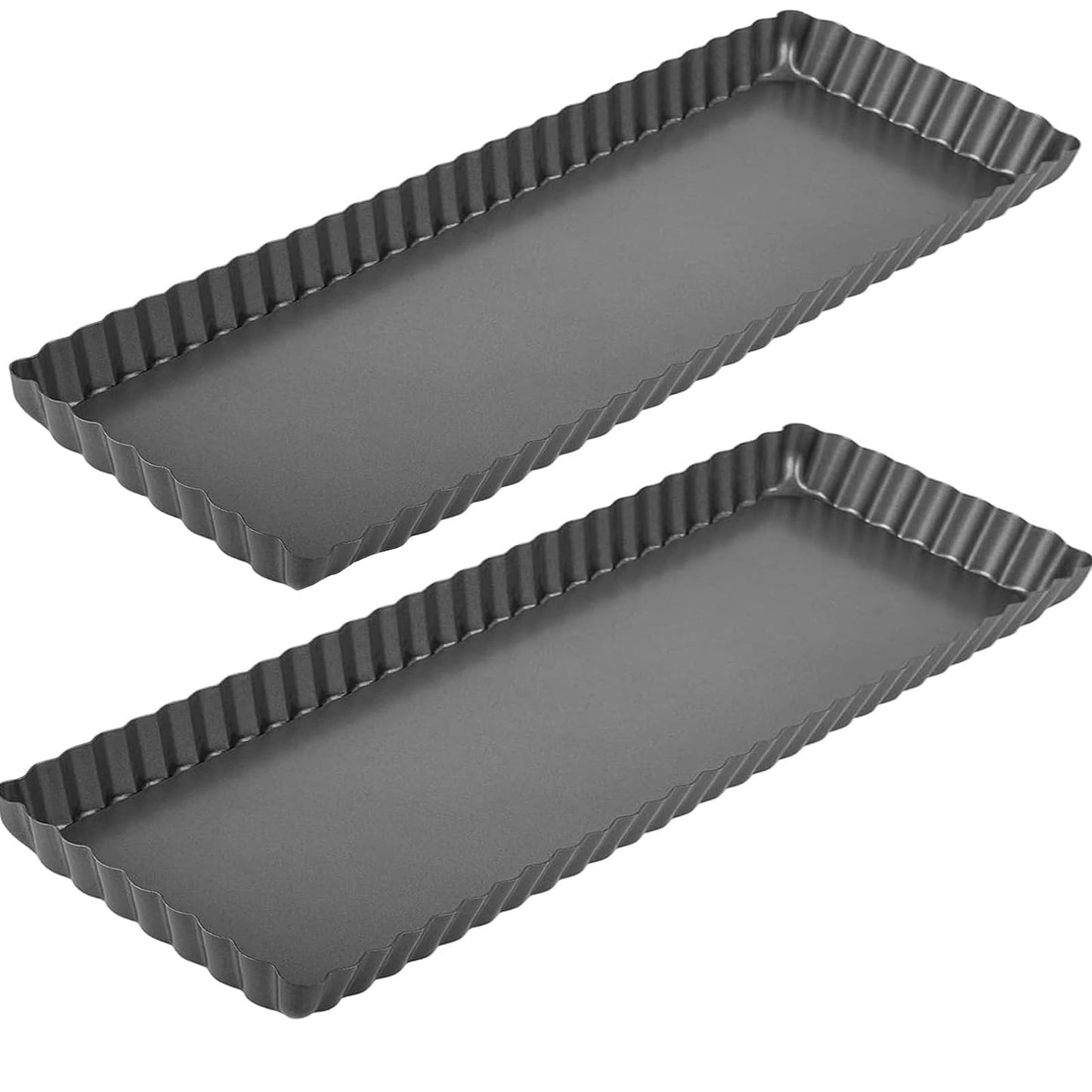 Tart Pan, 9 Inch Tart Pans, Non-Stick Removable Loose Bottom Carbon Steel 9In Tart Pan, The 9.5 Inches at the Top and 9 Inches at the Bottom, With a Depth of 1.1 Inches.