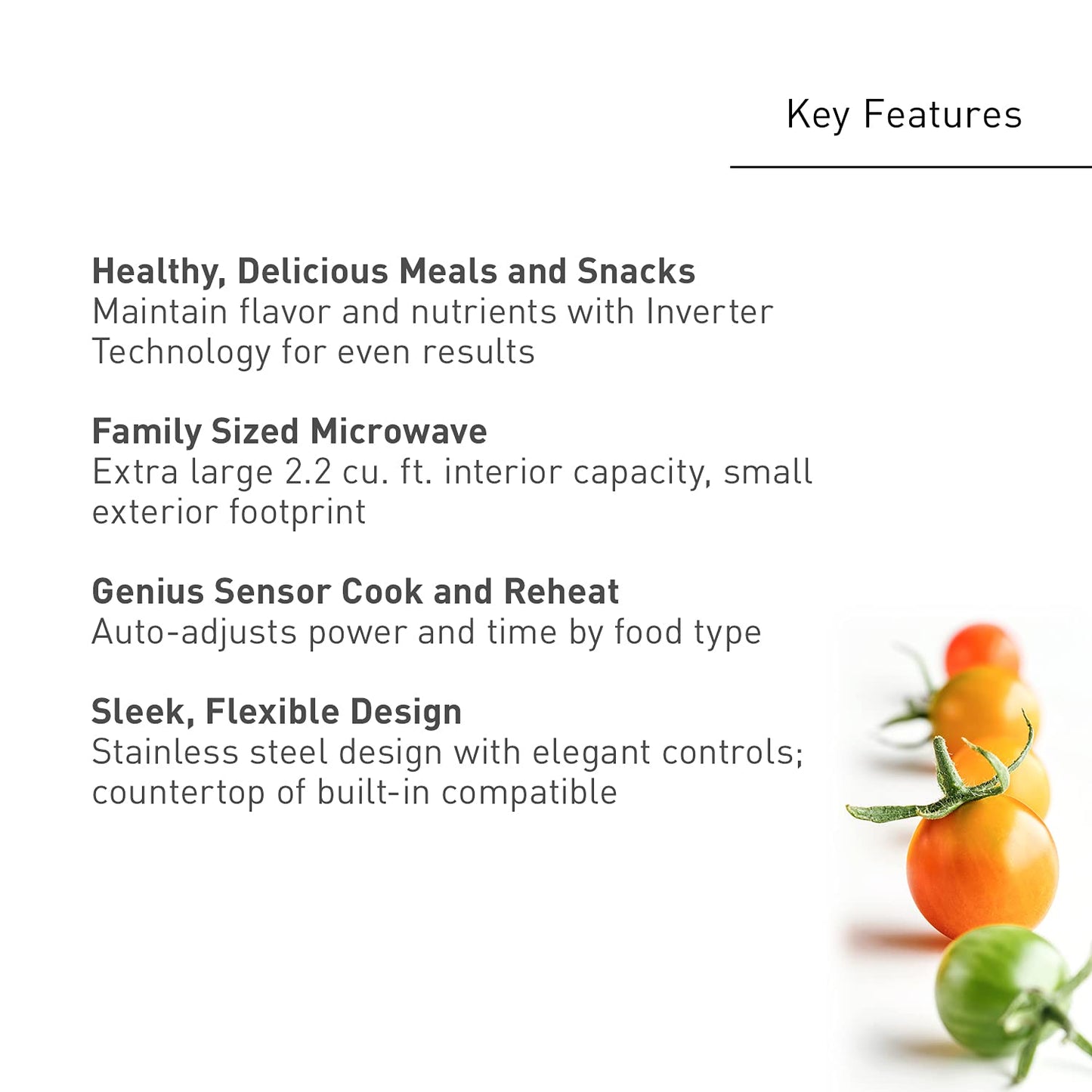 Panasonic Oven with Cyclonic Wave Inverter Technology, 1250W, 2.2 cu.ft. Countertop Microwave with Genius Sensor One-Touch Cooking – NN-SD975S (Stainless Steel/Silver), Stainless