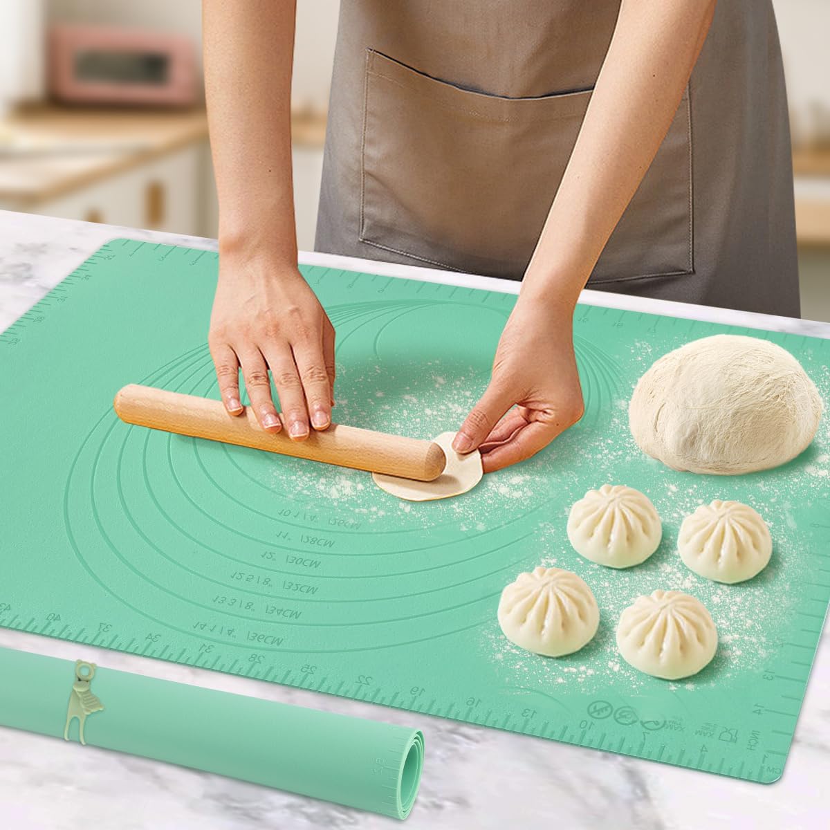 Philorn Silicone Baking Mat Set, 16.5" x 11.42" Macaron Mat, Non-Stick With Tools, 2 Pack Food Safe, Reusable for Oven, Cookie, Bread
