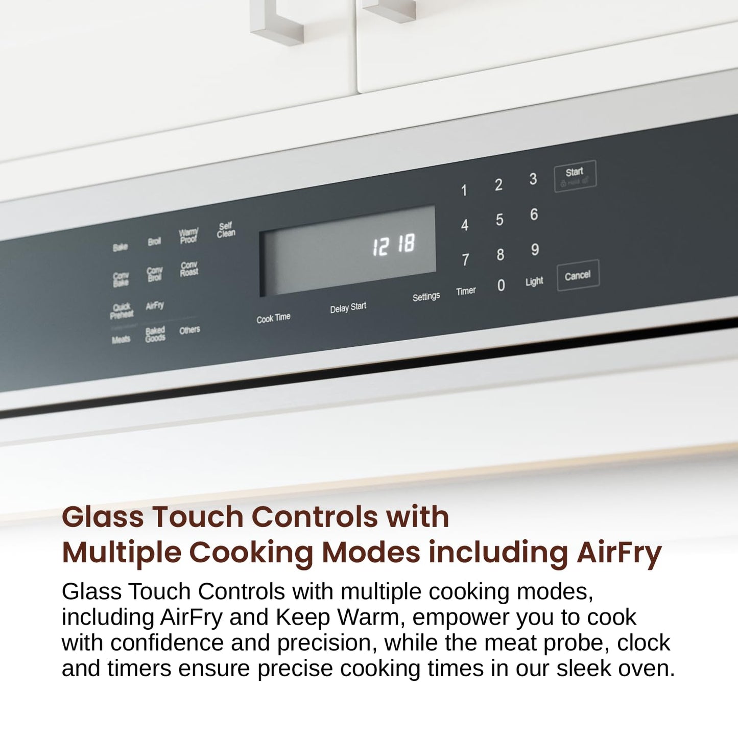 RANGAIRE elektryczny, 5,0 cu. Ft. Pojemność AirFry True Convection, samoczyszczący, łatwe w obsłudze półki, szklany dotyk, 30" pojedynczy piekarnik ścienny, stal nierdzewna, RWOS301GS