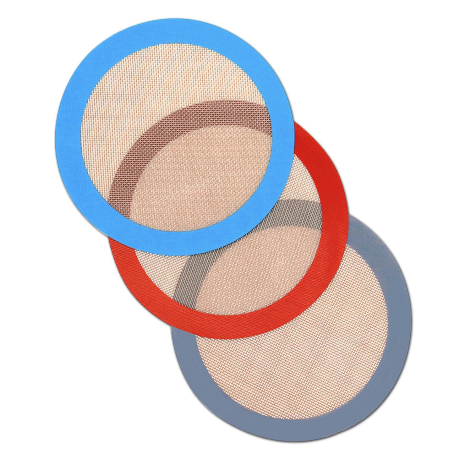 Small Silicone Baking Mat Sheet (11.8 x 8.5 IN), 3 Pieces Baking Mat Set, Reusable Silicone Mat for Oven, Toaster, Baking Tray, Baking Pan (Red, Blue, Grey)