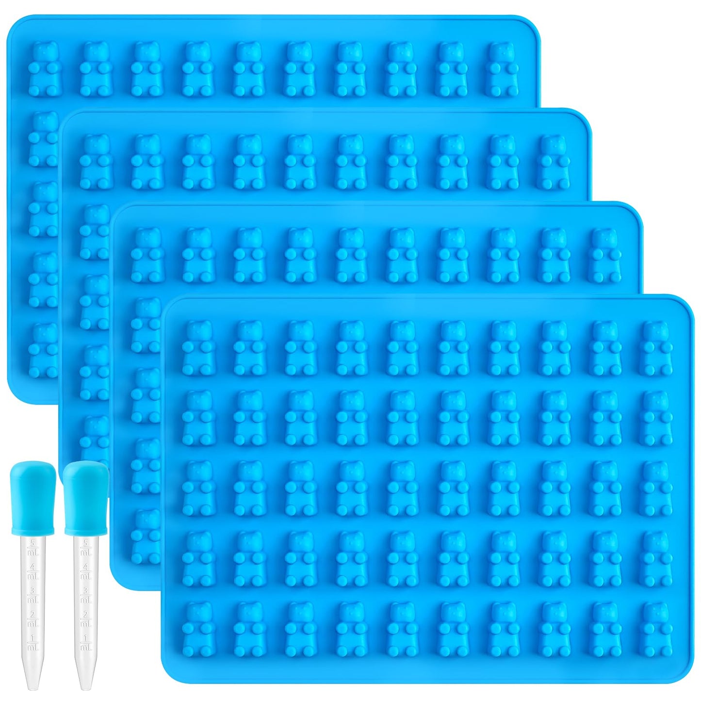 JOERSH Square Candy Molds Silicone Molds for Hard Candy, Gummy, Caramels, Chocolate, Ganache, Ice Cubes, 252 Cavity