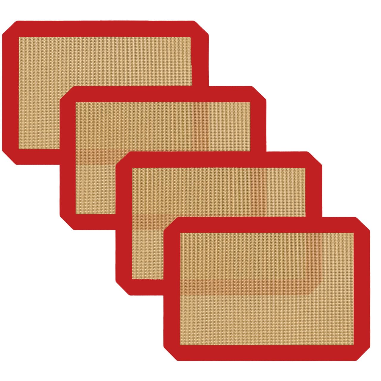 Small Silicone Baking Mats, Set of 4,11-4/5x8-1/4 Inch Quarter Sheet Size, Non Stick, BPA Free, 1/4 Baking Sheet Pan Liner for Cookies, Macaron, Bread, Pastry, Toaster (Grey)