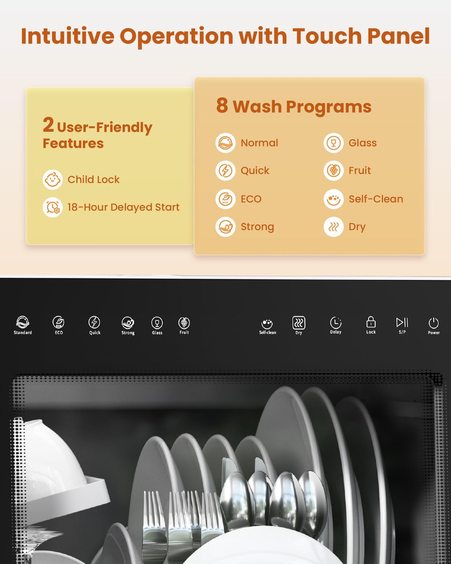 HAVA 2025 NOWA ulepszona zmywarka blatowa ze zmiękczaczem wody i zwiększoną efektywnością energetyczną, przenośna zmywarka z 8 programami mycia, blokadą dziecięcą i funkcją opóźnionego startu, nie wymaga instalacji