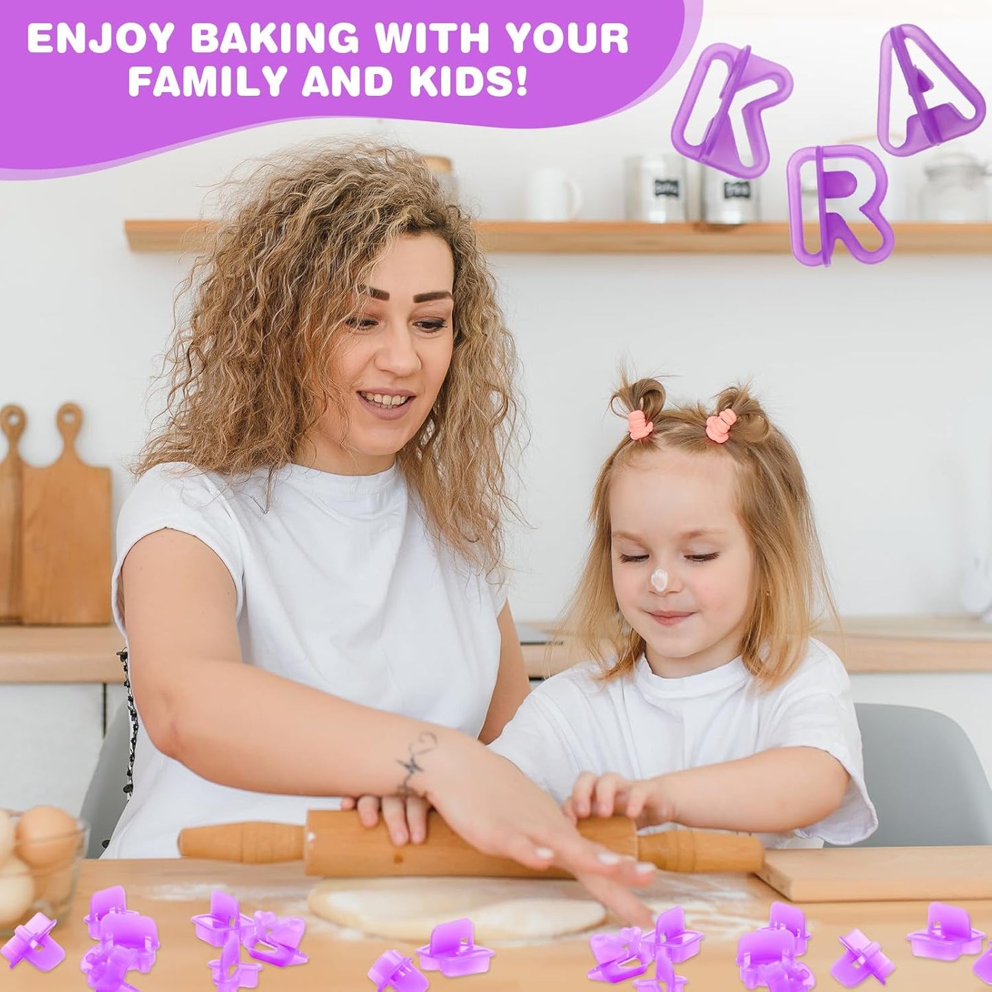 40 Pcs Alphabet Cookie Cutters, Fondant Letter Cutters, Number Cookie Cutters, Alphabet Cake Stamp Tool Set, Plastic Letter Cookie Cutters, Letter Cutters for Cake Decorating, Biscuit DIY Baking