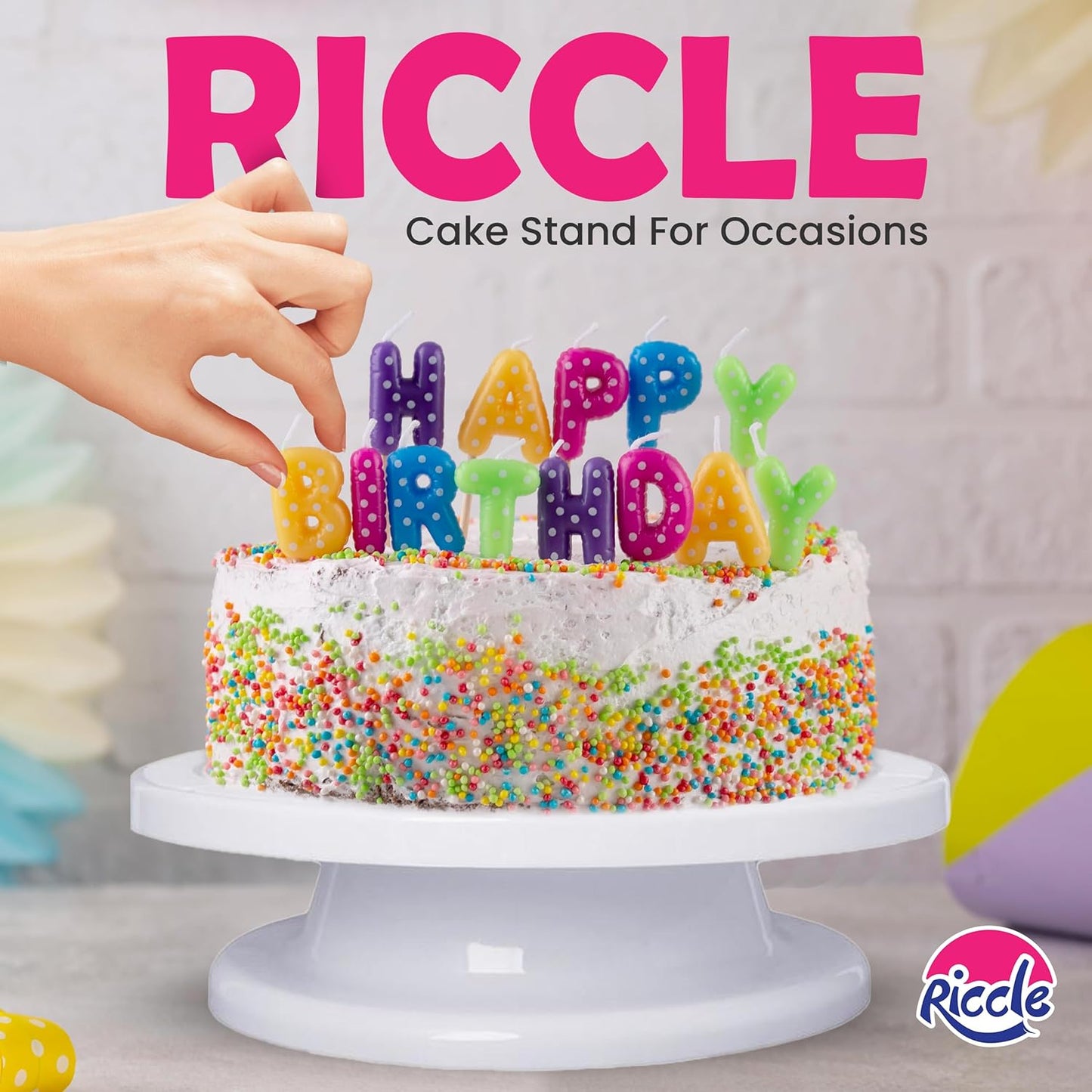 Riccle 88 pcs Cake Decorating Kit with Cake Turntable - Includes 50 Disposable + 2 Reusable Piping Bags and Tips Set, 24 Icing Piping Tips, 2 Spatulas, 3 Icing Comb Scraper, Baking Supplies