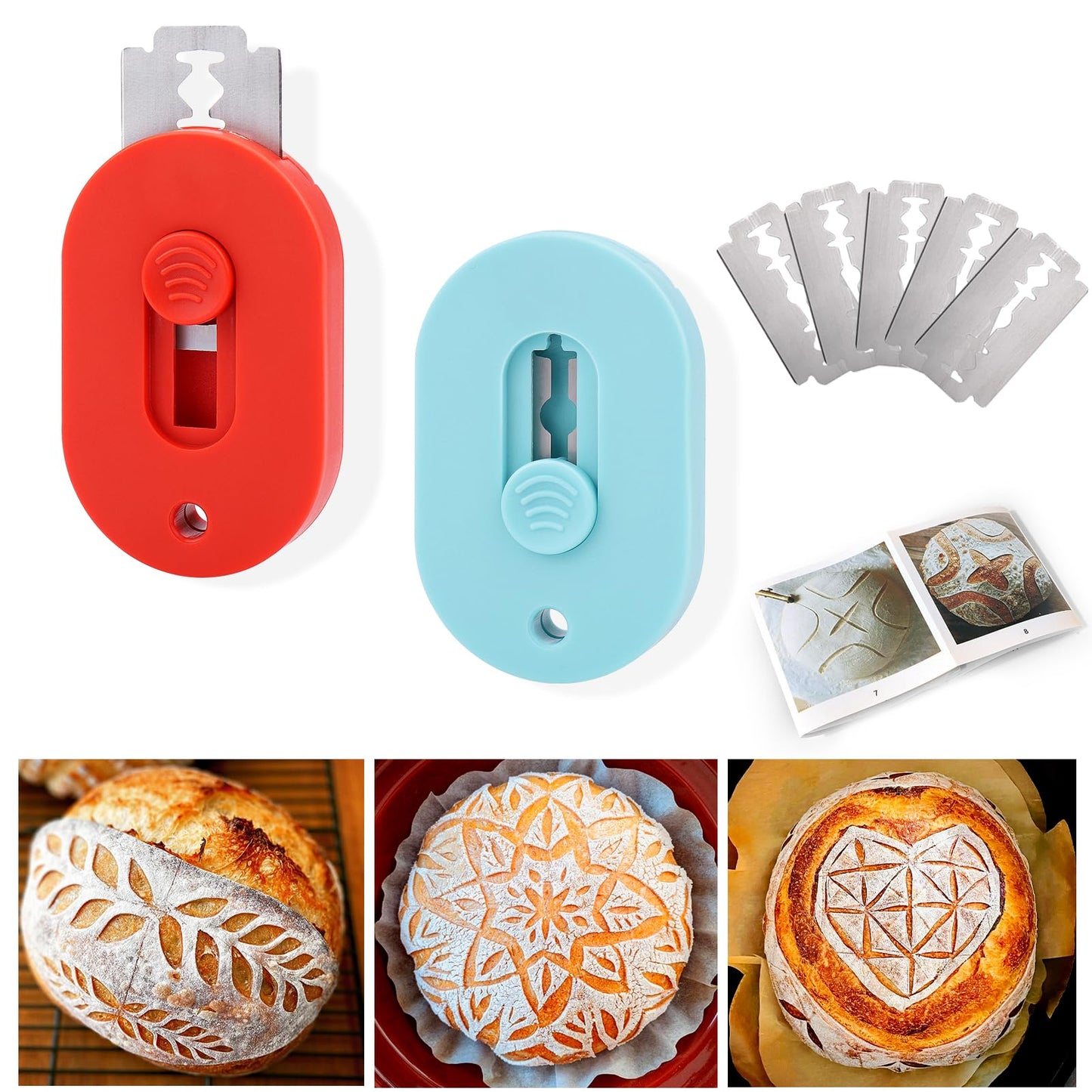 XANGNIER Extractable & Magnetic Bread Lame Dough Scoring Tool,Sourdough Scoring Tools,Bread Dough Cutter Slashing Razor Tool,5 Razor Blades,Bread Baking & Making Tools Supplies Accessories
