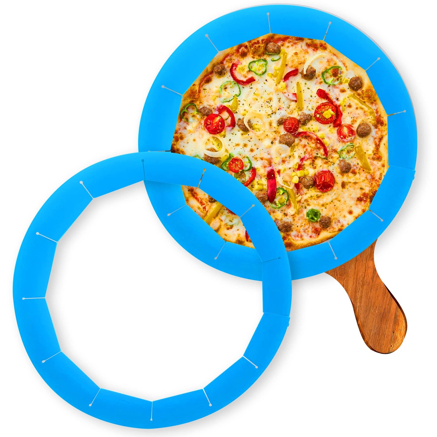 2 Pack Adjustable Silicone Crust Shield, BPA-free Pie Crust Protector Cover Kitchen Tool for Baking Pizza, Fit 8-10.7 Inch Pies - Dishwasher Safe (Red)