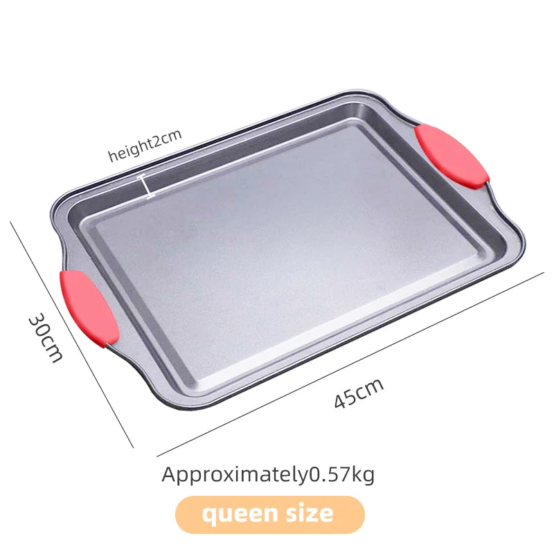 Baking Bread Cake Baking Tray Household Steak Double-sided Kitchen Non Stick Barbecue Oven Square Carbon Steel Mold Baking Tool - Walfos® Kitchenware