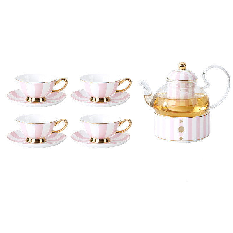 Bone China Coffee Cup Afternoon Tea Red Tea Cup Saucer Glass Water Stove Base - Walfos® Kitchenware