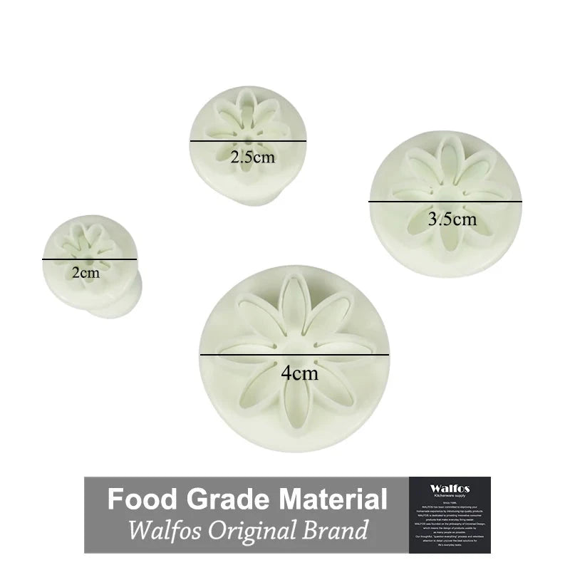 Cake Baking Cookie Mold Fondant Cake Tools 4Pcs Daisy Cake Biscuit Sugarcraft Cookies Plungers Paste Cutter Tools 01062 - Walfos® Kitchenware