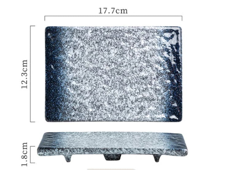 Ceramic Flat Plate Rectangular Sushi Plate Japanese Style - Walfos® Kitchenware