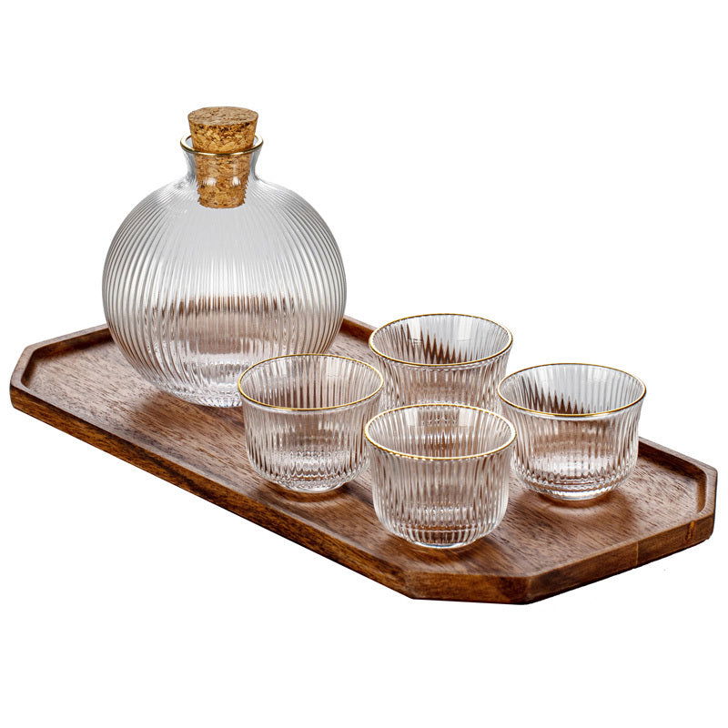 Creative Glass Vertical Grain Sake Wine Set - Walfos® Kitchenware