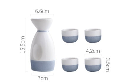 Creative Japanese Style Ceramic Wine Pot Tray Set - Walfos® Kitchenware