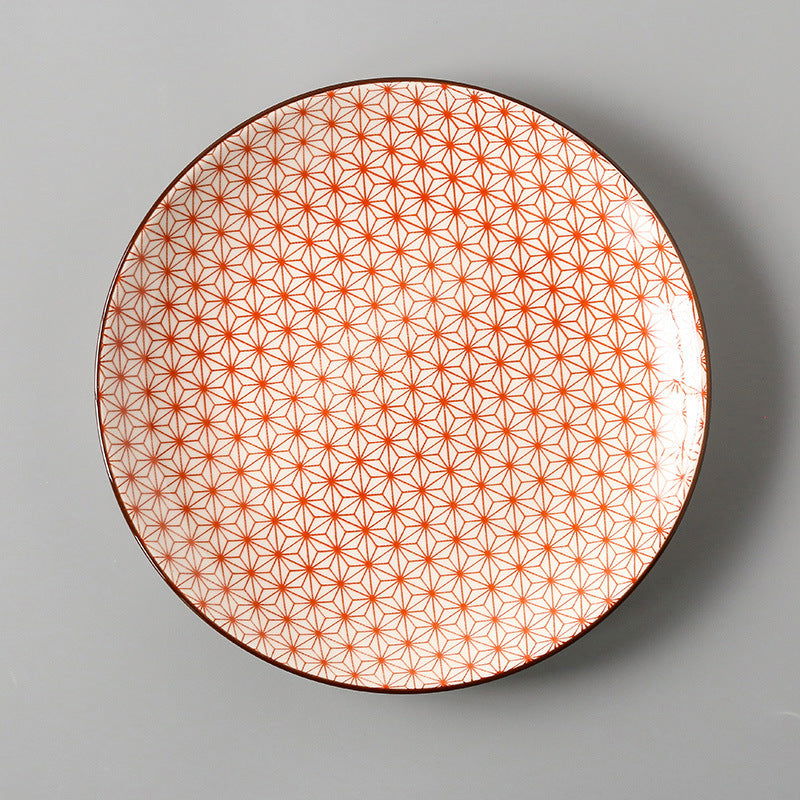 Creative Japanese ceramic plate large flat plate - Walfos® Kitchenware