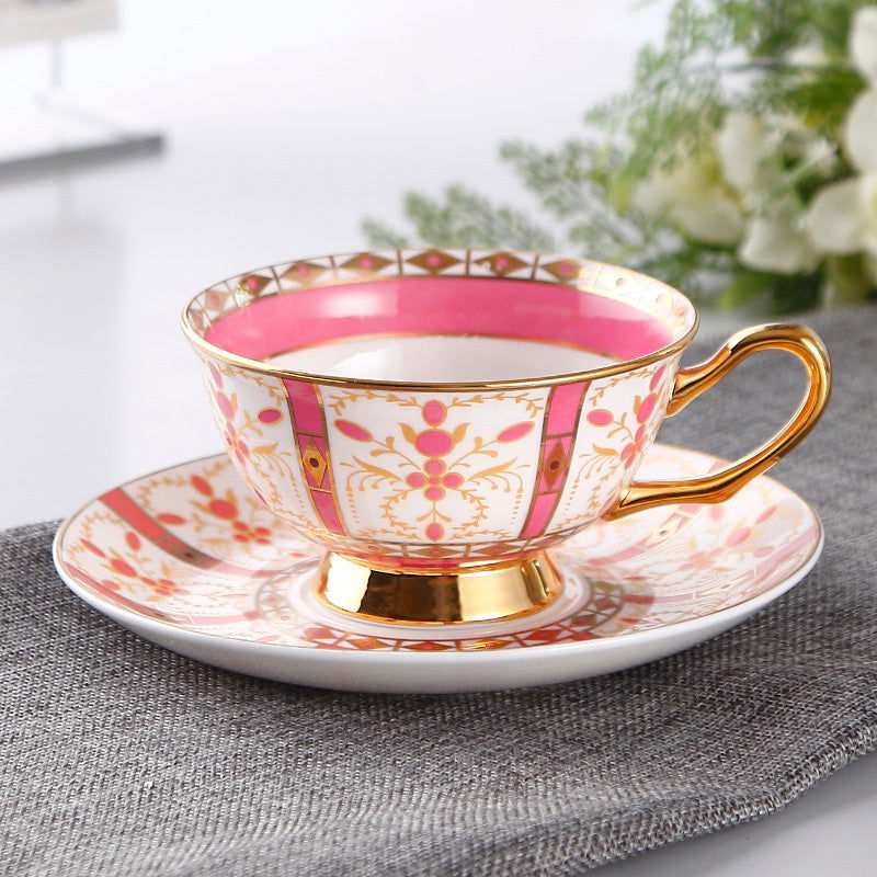 European Small Luxury Coffee Cup Set Bone China Tea Set Ceramic English Phnom Penh Black Tea Cup Flower Tea Cup - Walfos® Kitchenware