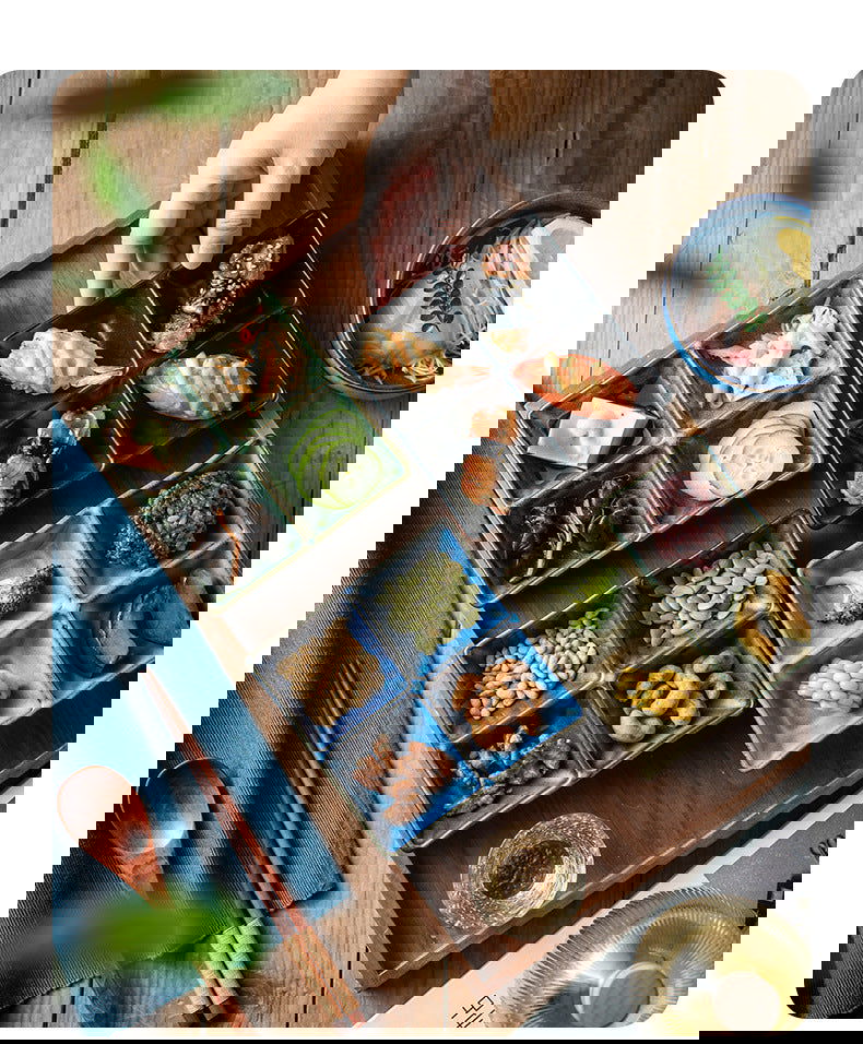 Four-grid Seasoning Dish Ceramic Square Barbecue Sauce Dish - Walfos® Kitchenware