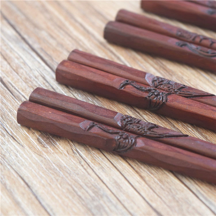 Hand-carved Wooden Chopsticks And Portable Chopsticks - Walfos® Kitchenware