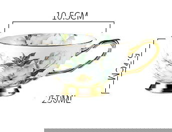 High-grade Bone China Coffee Cup And Saucer Set Flower Tea Afternoon Tea Ceramic Cup Household With Spoon - Walfos® Kitchenware