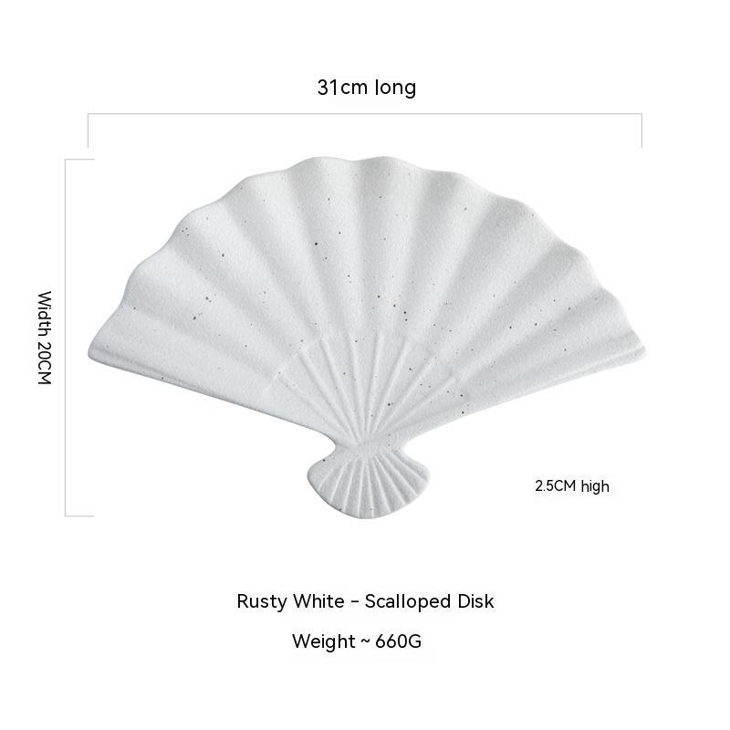 Japanese-style Ceramic Japanese Sushi Fan-shaped Meal Plate - Walfos® Kitchenware