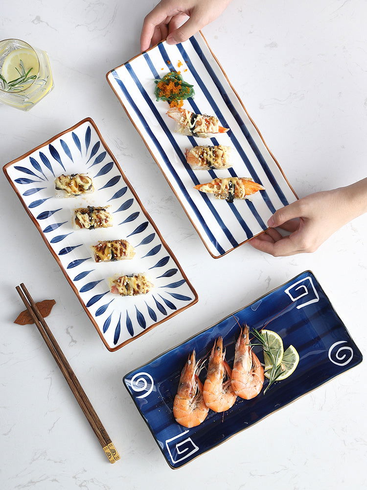 Japanese-style Dinner Plate, Household Ceramic Plate, Breakfast Plate, Tableware, Fish Plate, Sushi Plate - Walfos® Kitchenware