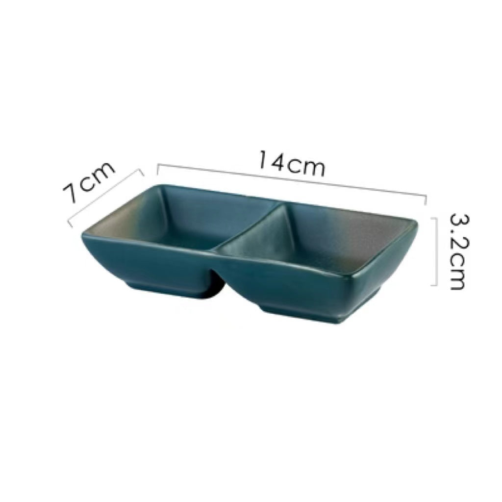 Japanese Dipping Dish Divided Ceramic Multi-style Flavor Dish Snack Dish - Walfos® Kitchenware