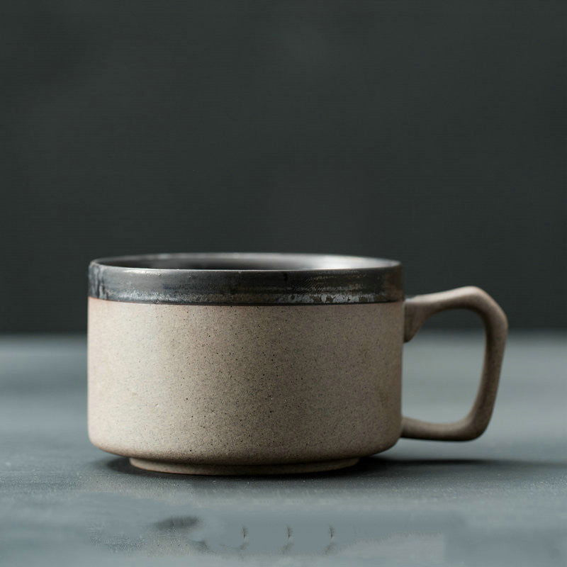 Japanese Rough Pottery Coffee Cup Handmade Creative Lovers Tea Cup Retro Personality Breakfast Milk Cup Art Mug - Walfos® Kitchenware