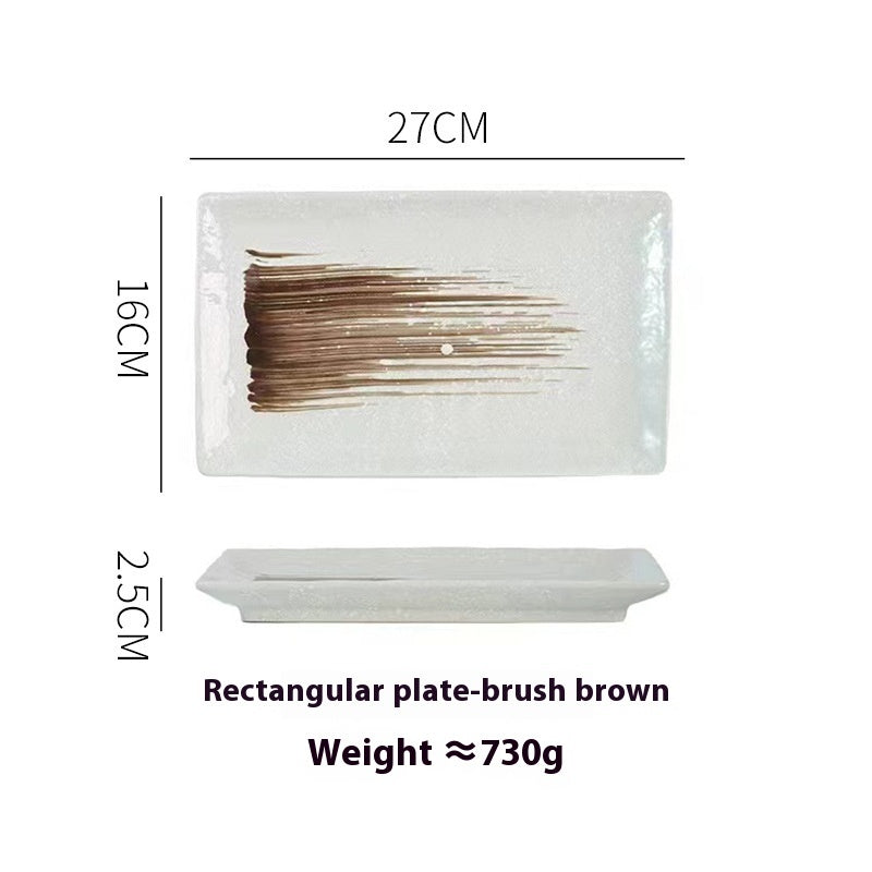 Japanese Style Ceramic Plate Rectangular Sushi Plate Plate Dish Household Hotel Tableware - Walfos® Kitchenware