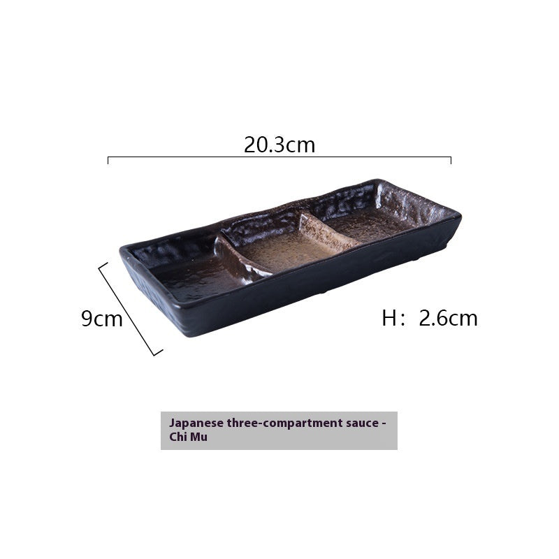 Japanese Style Three Grid Sauce Dish Japanese Style - Walfos® Kitchenware