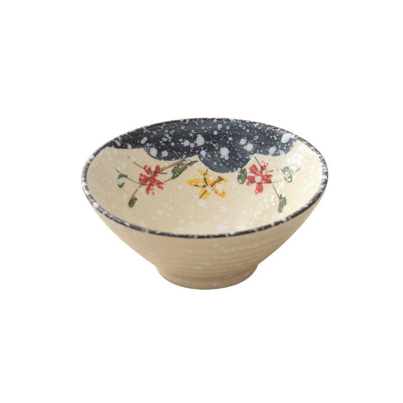 Japanese Style Underglaze Porcelain Hand Painted Trumpet Bowl Big Bowl - Walfos® Kitchenware