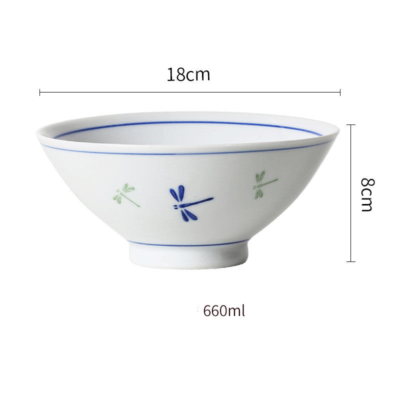 Japanese Underglaze Ceramic Rice Bowl And Small Soup Bowl - Walfos® Kitchenware