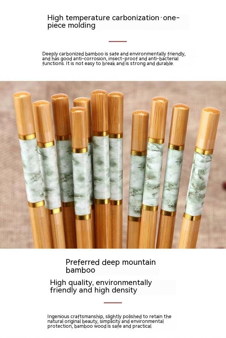 Natural Bamboo Chopsticks Jade Unpainted Solid Wood Chopsticks - Walfos® Kitchenware