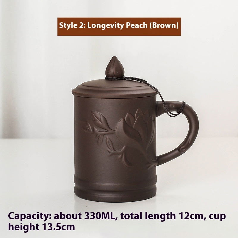 Purple Clay Pot Lid Tea Cup Household Tea Brewing Tea - Walfos® Kitchenware