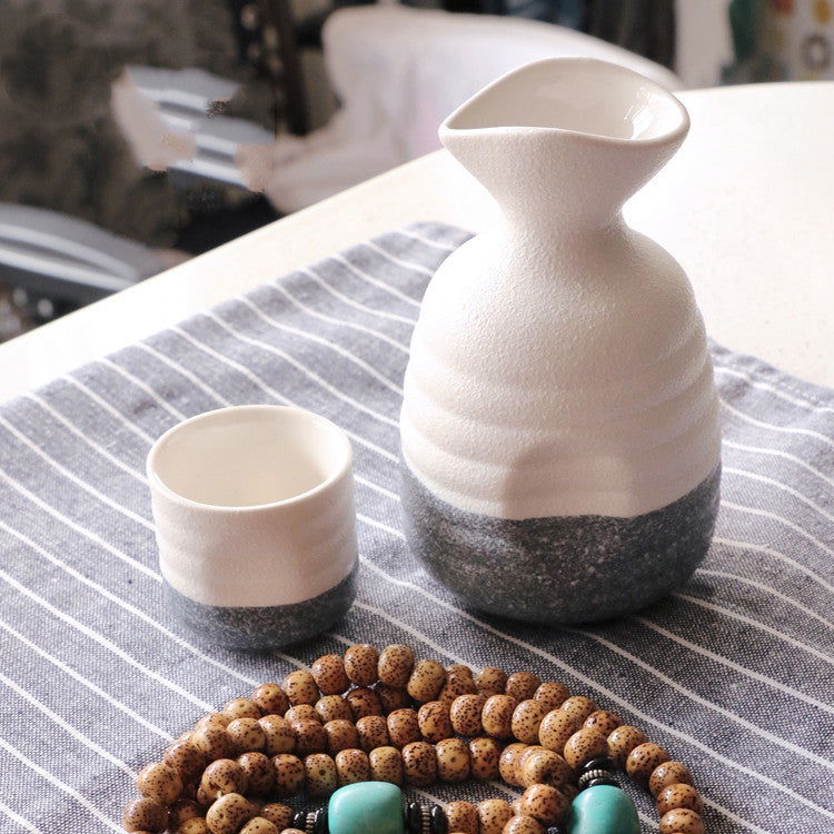 Sake Kleine Sake Fles Wijnset, Witte Wijn Gele Wijnglas, Gedistilleerde Glazen Wijndispenser - Walfos® Kitchenware