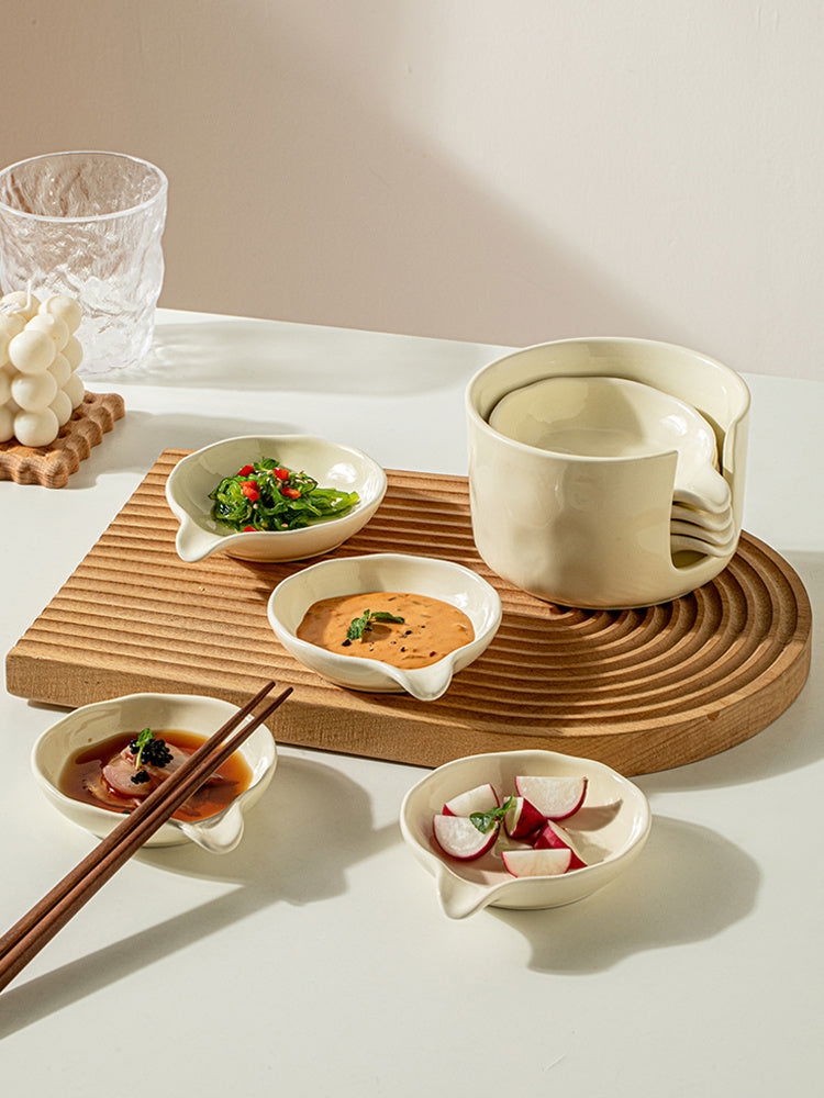 Storage Sauce Dish Suit Household Sauce Dipping Ceramic Dish - Walfos® Kitchenware