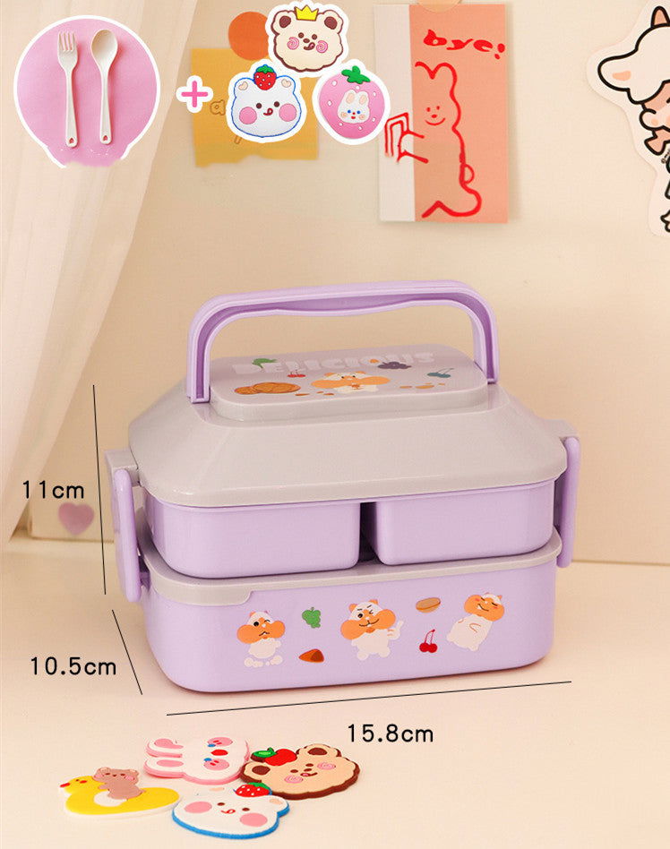 Student's Cute Multi-tiered Lunch Box Japanese Bento - Walfos® Kitchenware