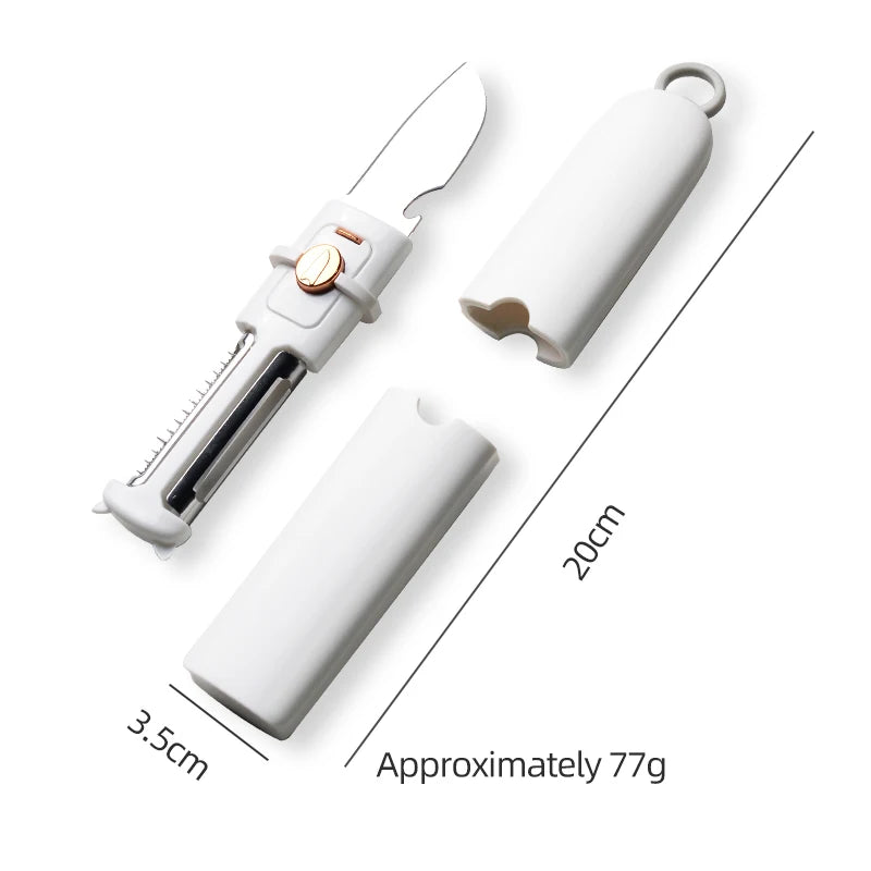 Ultimate 5-in-1 Fruit Knife Peeler: Portable Sharp Multifunctional Kitchen Gadget for Home & Outdoor Use - Walfos® Kitchenware