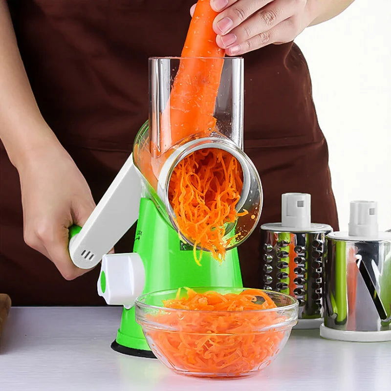 WALFOS 3 in 1 Vegetable Slicer Manual Kitchen Accessories Grater Vegetable Cutter Round Chopper Mandolin Shredder Potato Gadgets - Walfos® Kitchenware