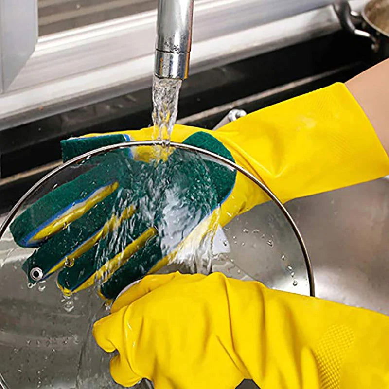 WALFOS Creative Washing Cleaning Gloves Garden Kitchen Dish Sponge Fingers Rubber Household Cleaning Gloves for Dishwashin - Walfos® Kitchenware
