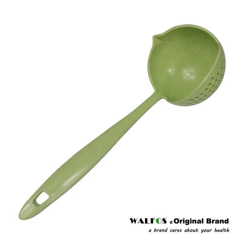 WALFOS FOOD GRADE 2 In 1 Long Handle Soup Spoon Porridge Spoons Ladle Colander With Filter Flatware Cooking Kitchen Accessories - Walfos® Kitchenware