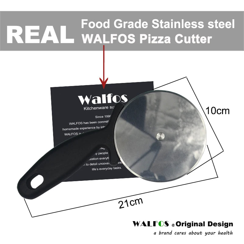 WALFOS Food Grade Stainless Steel Pizza Cutter Round Shape Pizza Wheels Cutters Cake Bread Round Knife Cutter Pizza Tools - Walfos® Kitchenware