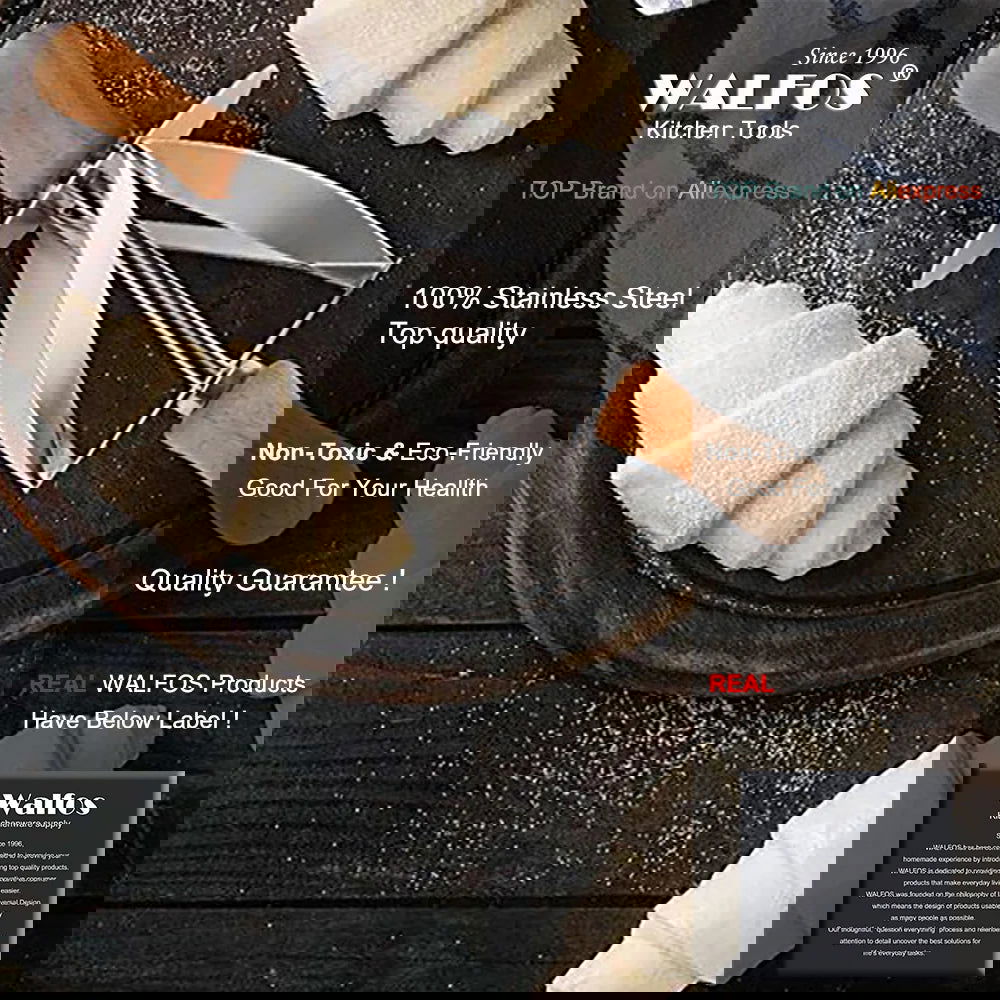 WALFOS Stainless Steel Rolling Cutter for Making Croissant Bread Wheel Dough Pastry Knife Wooden Handle Baking Kitchen Knife - Walfos® Kitchenware