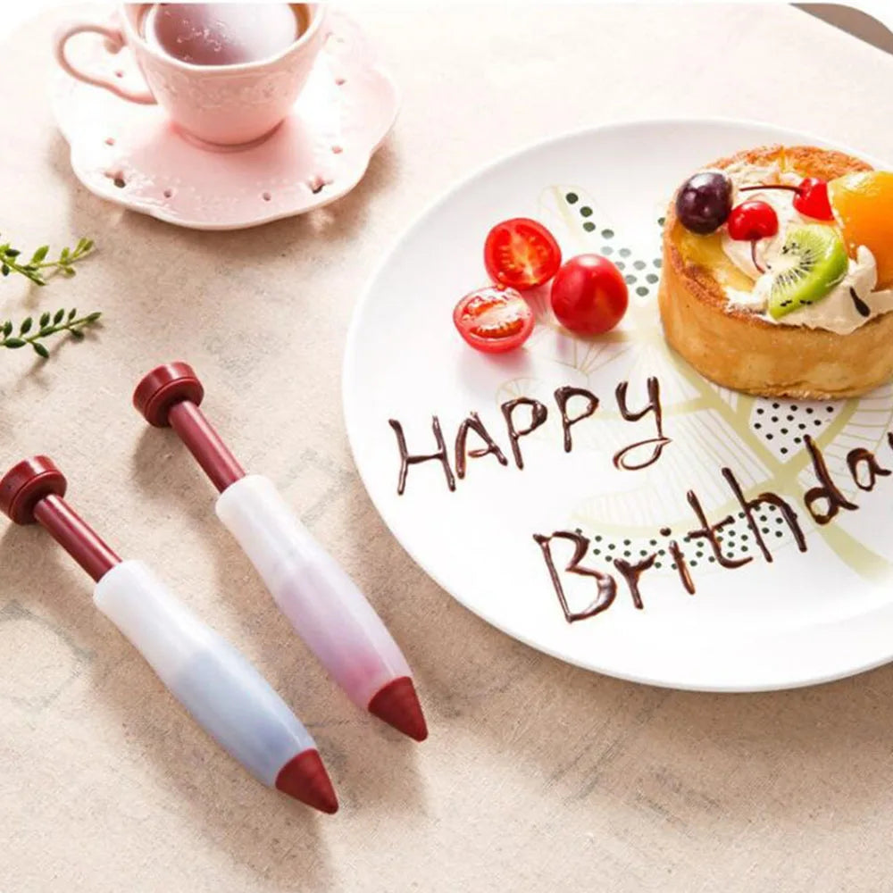 Walfos Pastry Icing Pen Cake Tool Decorating Bag Nozzle Tip Fudge Syringe Tip Kitchen Decorations Muffin Accessories Walfos® Kitchenware