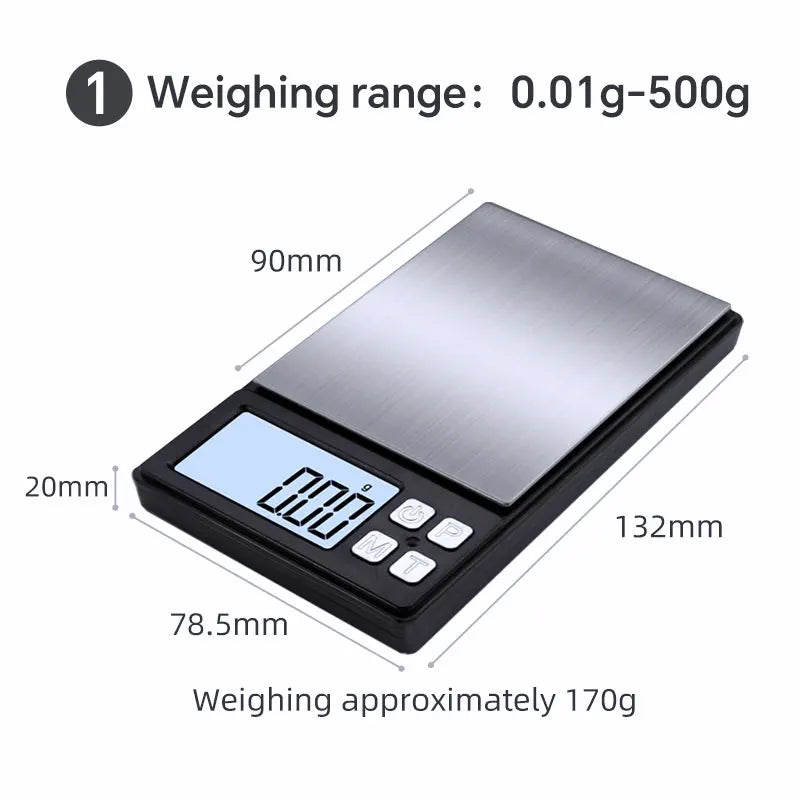 Walfos 0.01g/1000g LCD Stainless Steel Electronic Scale Panel Portable Multifunction Weighing Baking Kitchen Tool Accessories - Walfos® Kitchenware