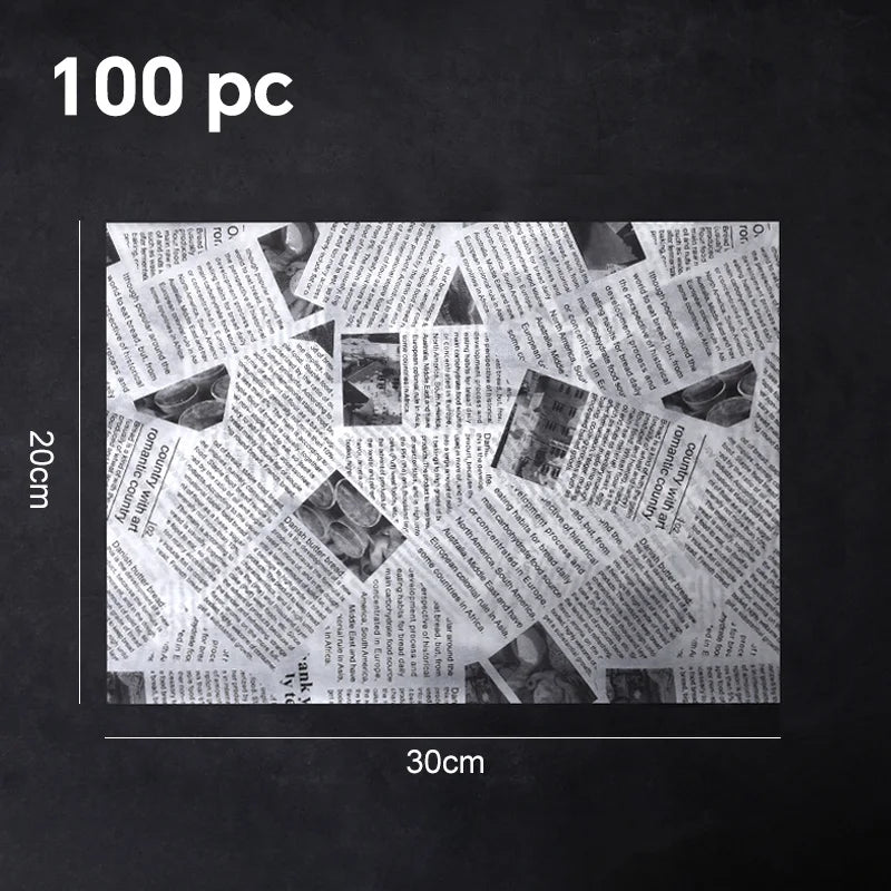 Walfos 100PCS Food Greaseproof Paper Bread Sandwich Burger Fries Wrapping Fast Food Bread Oilpaper Baking Tools - Walfos® Kitchenware