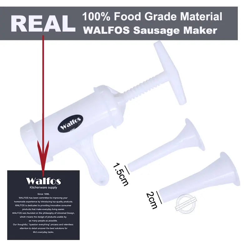 Walfos 1Pcs Food Grade Quality Manual Sausage Machine Meat Stuffer Filler Hand Operated Salami Maker and Funnel Kitchen Tools - Walfos® Kitchenware
