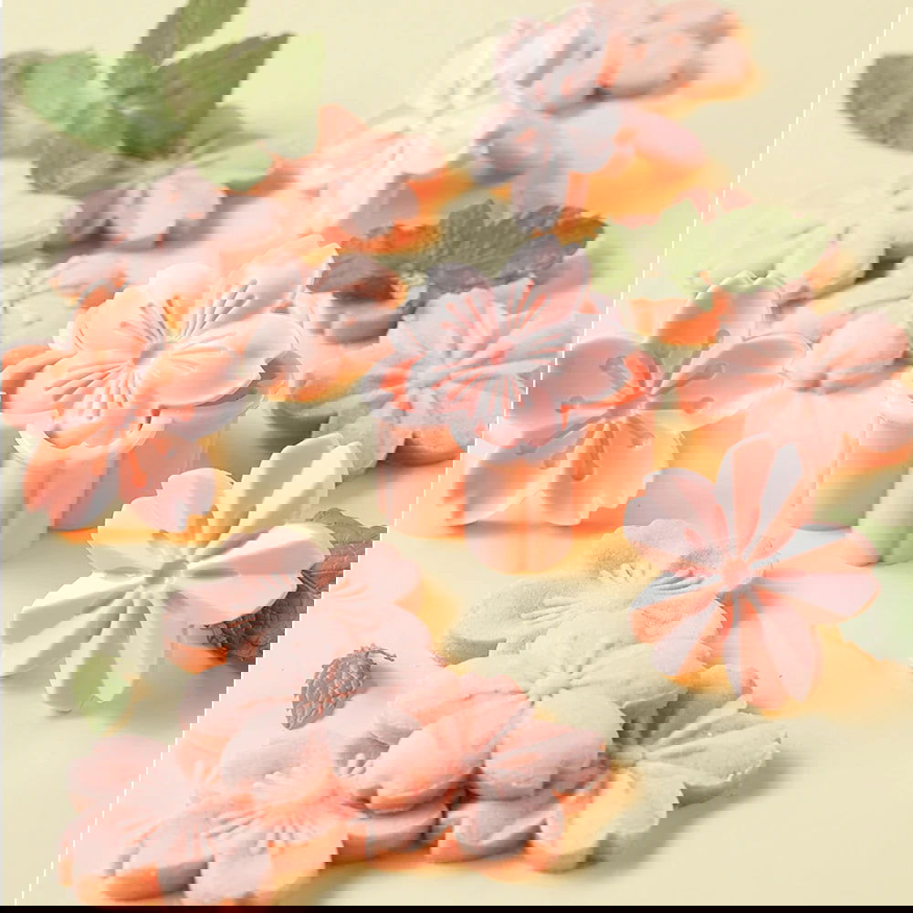 Walfos 5pcs/Set Sakura Cookie Mold Stamp Biscuit Mold Cutter Pink Cherry Blossom Mold Flower Charm DIY Floral Mold - Walfos® Kitchenware